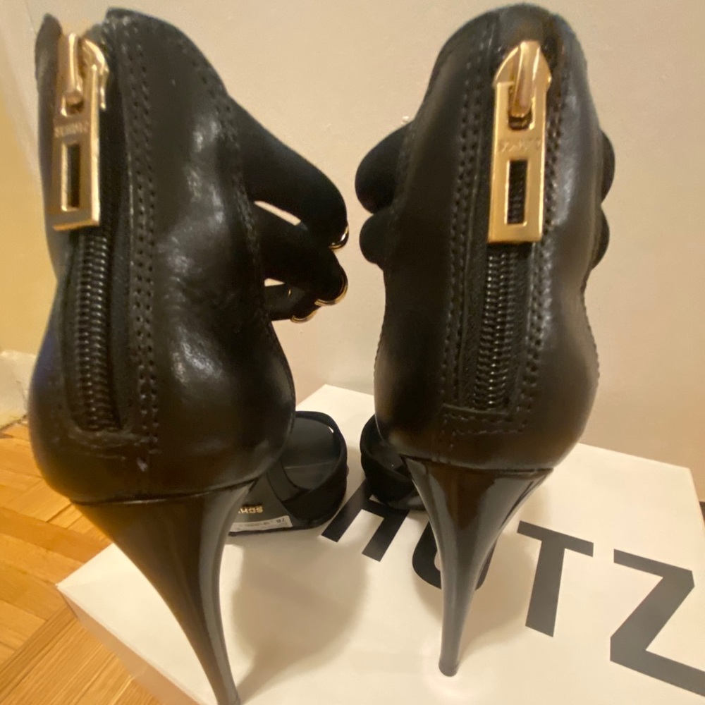 SCHUTZ POPOVIC BLACK STILETTO HEELS 7B - Picture 8 of 12
